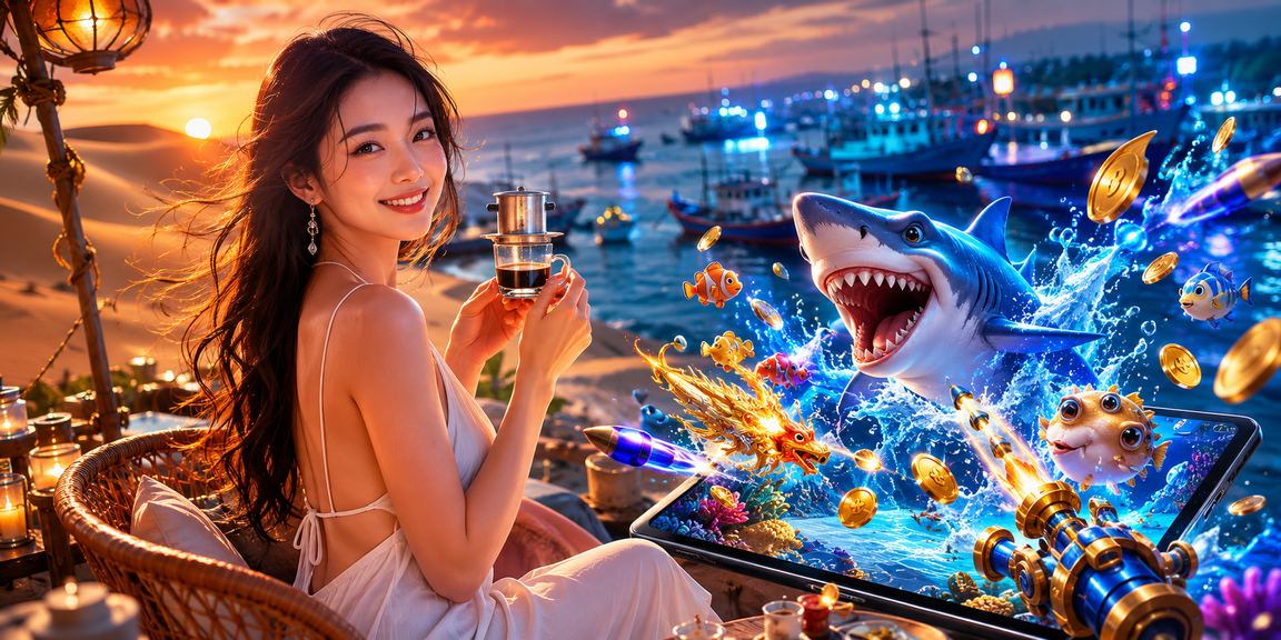 Khung cảnh Mũi Né buổi sáng với cà phê Việt gợi lên thói quen giải trí trực tuyến nhẹ nhàng hàng ngày
